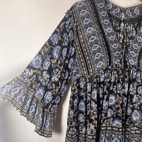 Free People Moonlight Dance Tunic Top Floral Boho Oversized Babydoll Pockets S - Picture 4 of 16